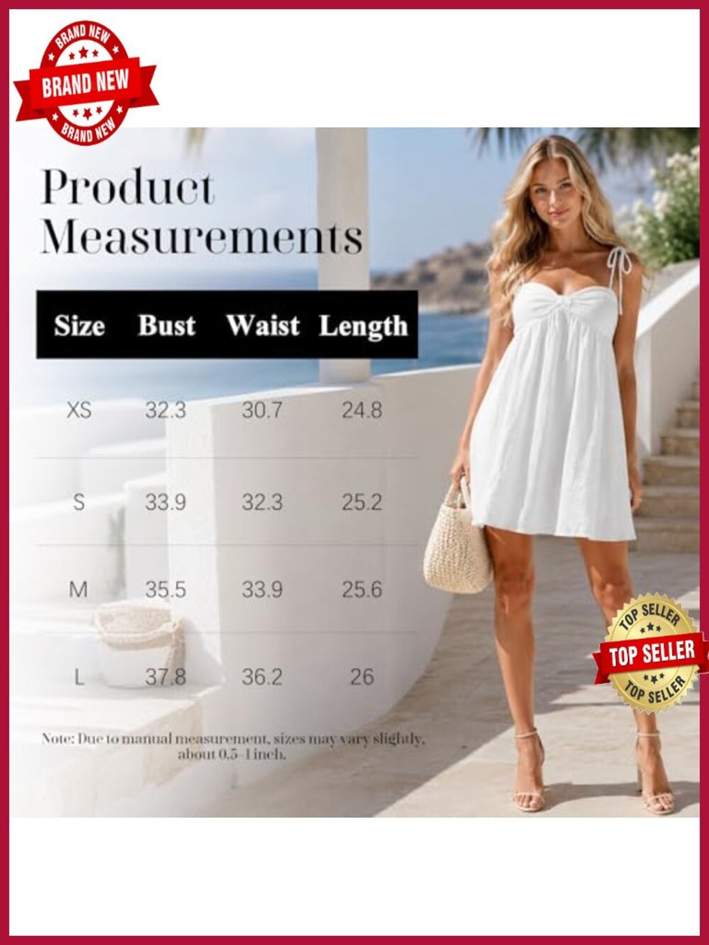 Womens Flowy Mini Dress Spaghetti Strap Babydoll Sundress A-Line - Picture 4 of 6